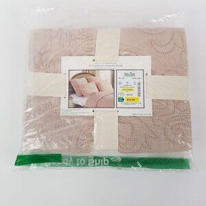 New Stein Mart Standard Sham Blush Pink Distressed Damask Sham Stone Washed